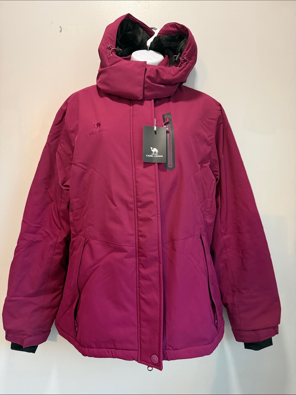 Camel Crown Women's Insulated Ski Jacket - Dark Fuchsia